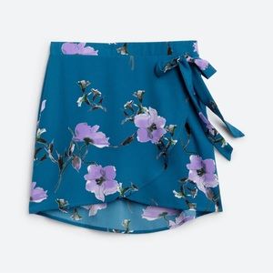 Le Lis Floral Wrap Skirt (lined)
